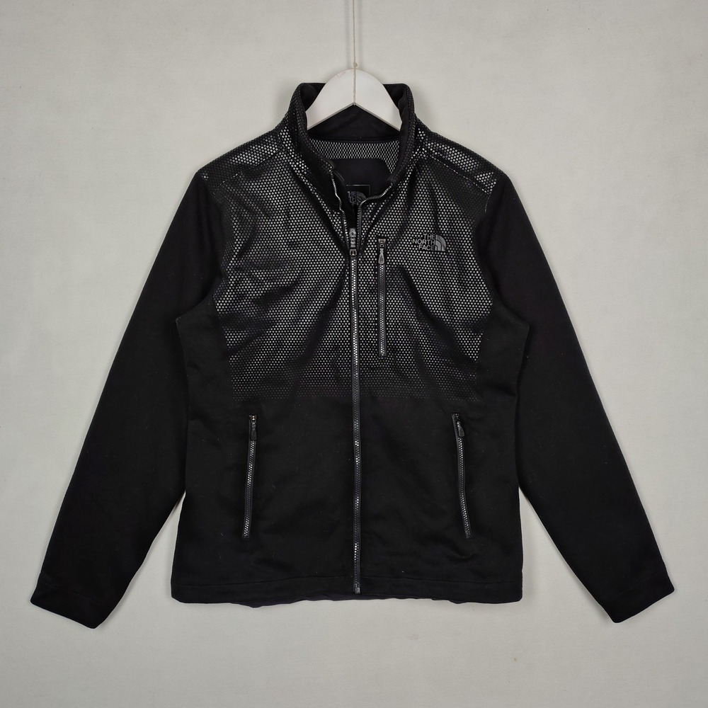 The North Face Womens Black Full Zip Textured Dot Performance Jacket Size M